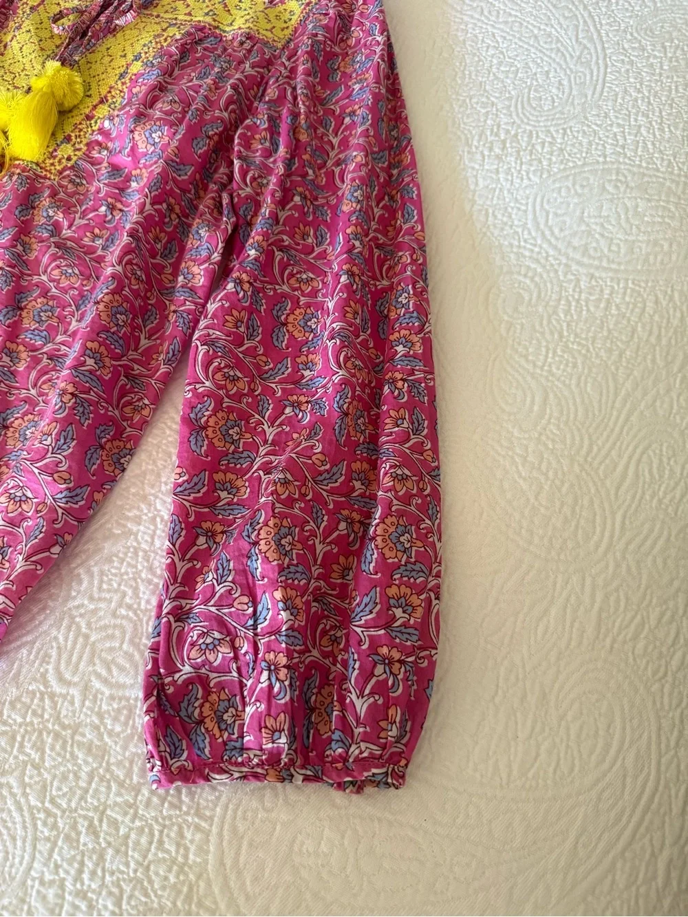 J. Crew Pink Floral Embroidered Yoke Peasant Blouse❗️